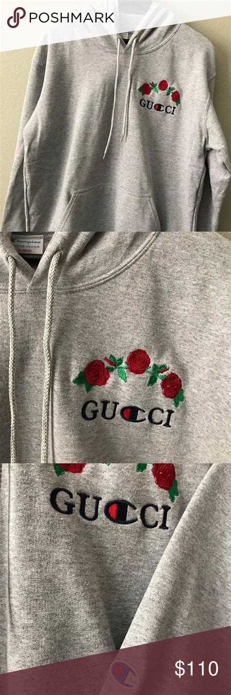 gucci champion hoodie cheap|gucci x champion embroidered hoodie.